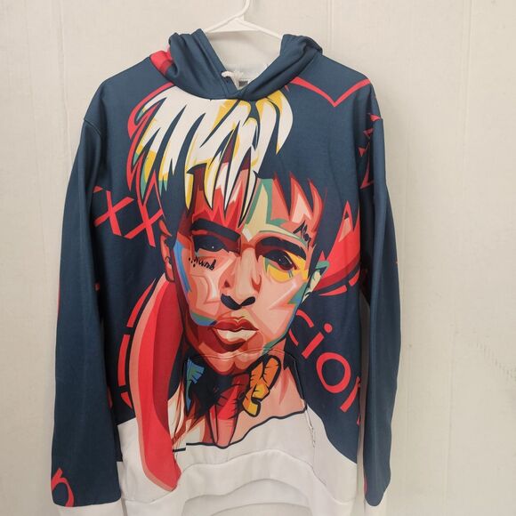 XXXTentacion Hip Hop Rap Hoodie 3D Sweatshirt Sz Large Graphic Streetwear U429 - Picture 1 of 7